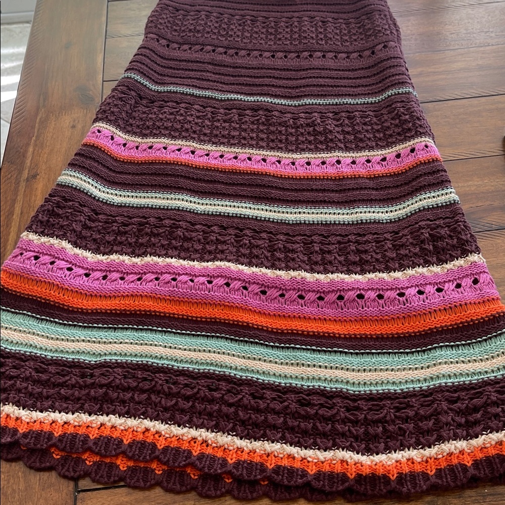 NWT Maeve by anthropology Crochet Midi boho Skirt brown size small - Picture 12 of 17
